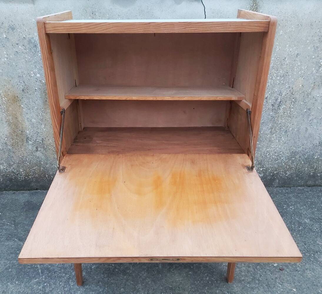 Secretary desk, drawers, vintage, refurbished, 60s