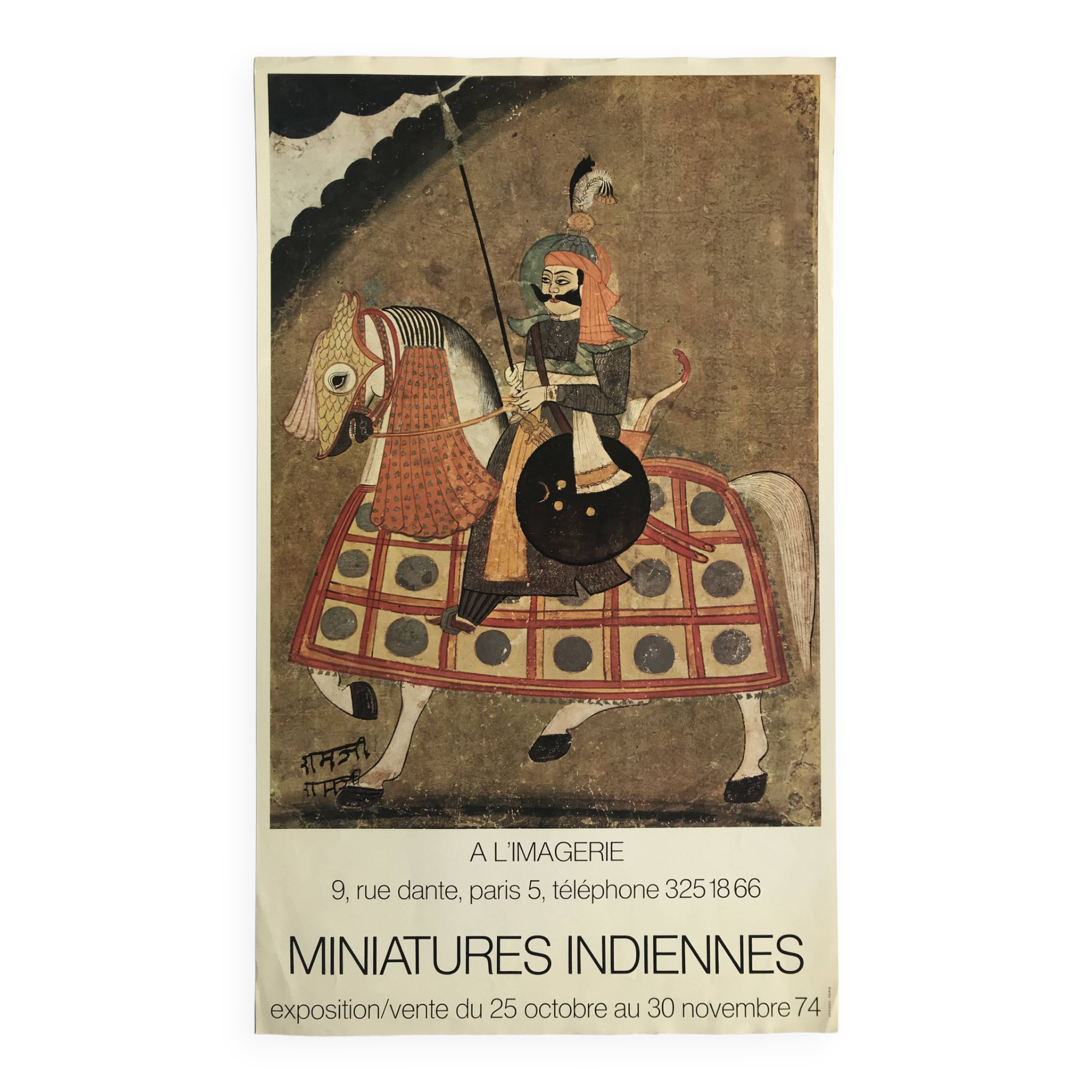 Original color poster Indian Miniatures / A L'Imagerie, 1974