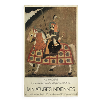 Affiche originale en couleurs Miniatures indiennes / A L'Imagerie, 1974
