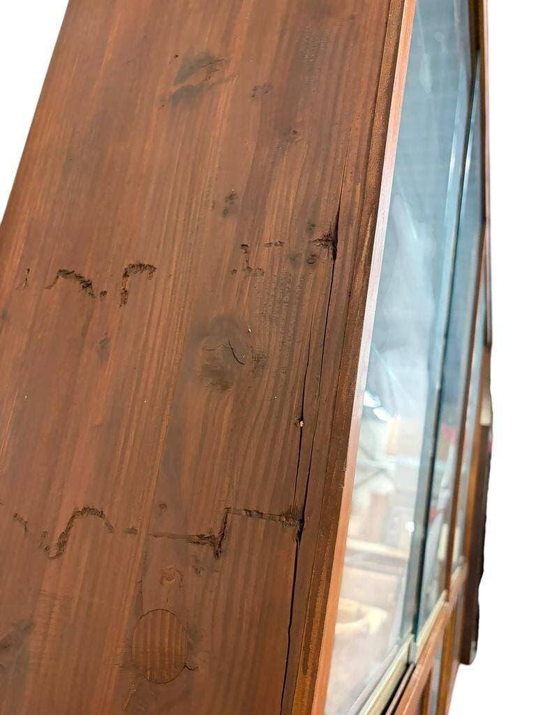 XL vintage wooden display cabinet / sideboard / wall cupboard