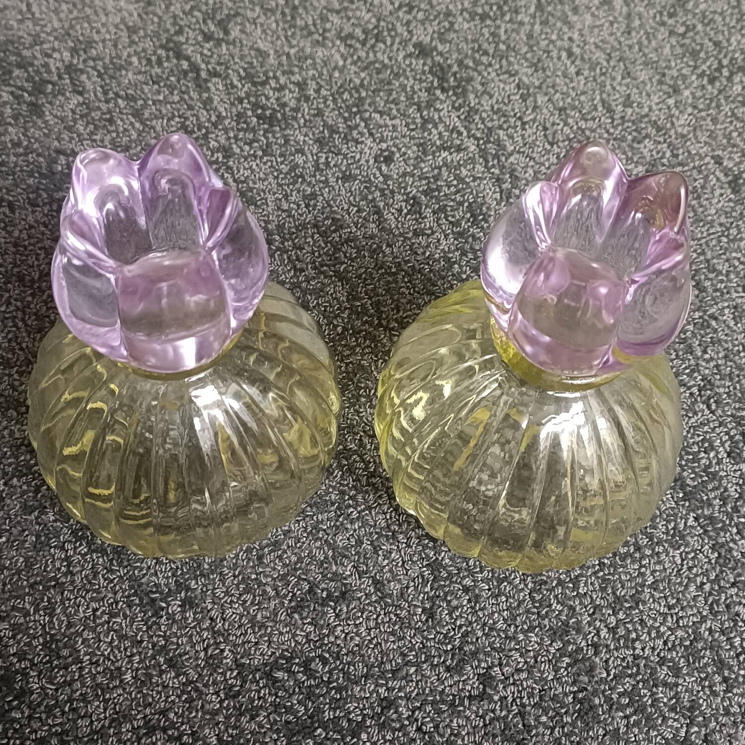Pair of vintage floral candlesticks