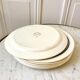 set of 6 flat plates in Terre de Fer Salins Jenny model early 20th century