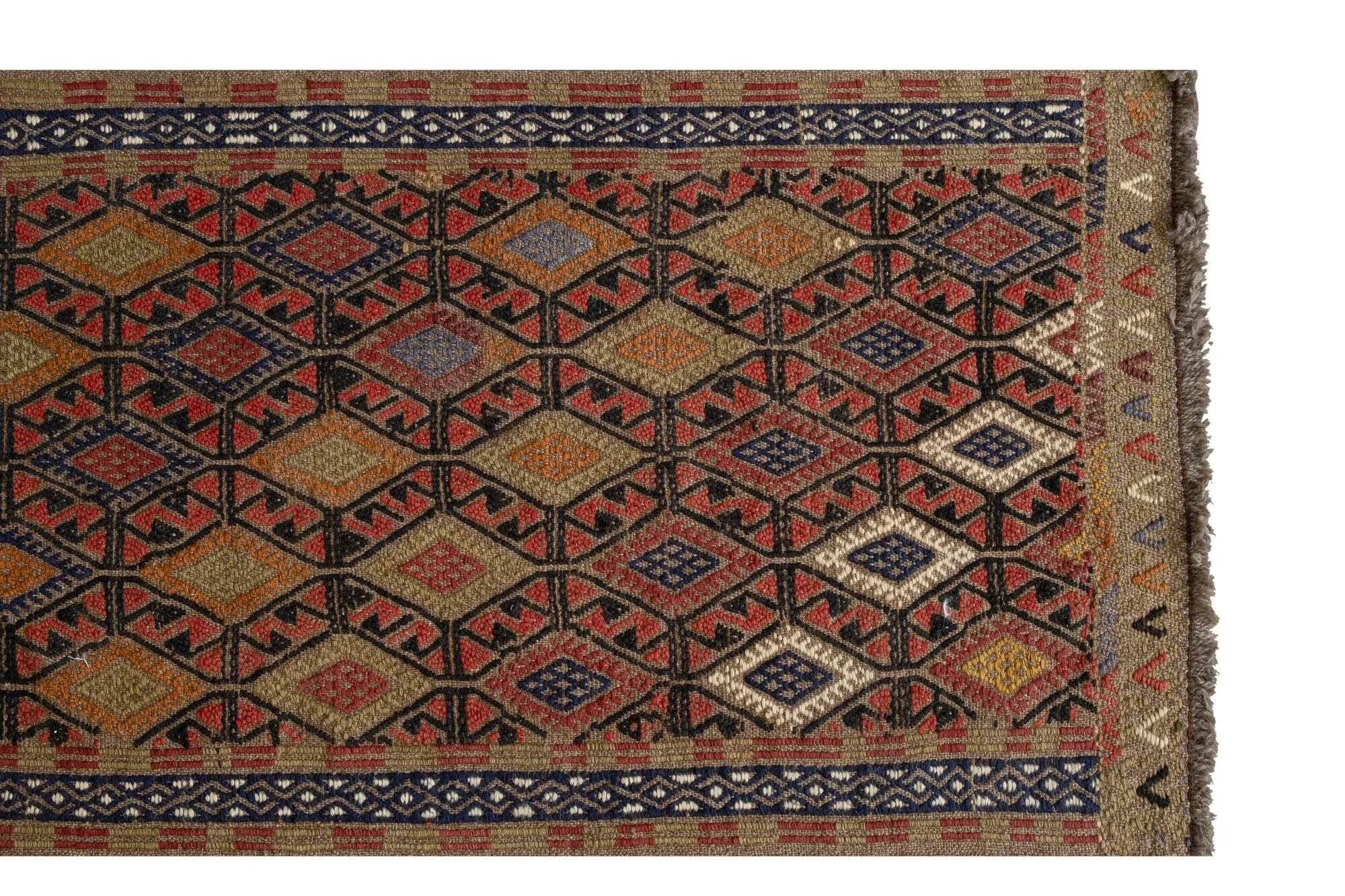 Vintage Turkish hallway rug 54x396 cm