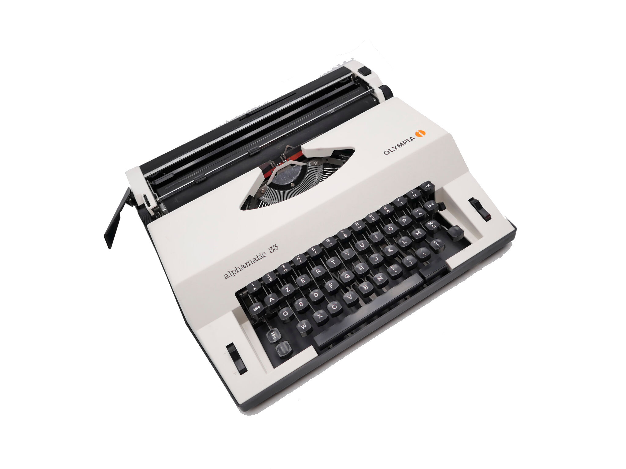 Typewriter Olympia Alphamatic 33 white revised ribbon new 1980