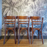 Suite 3 chairs of vintage Baumann bistro