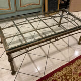 Iron coffee table and glass top