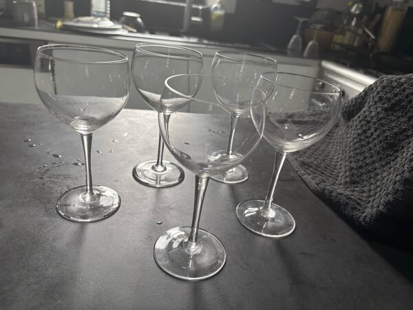5 verres cristal