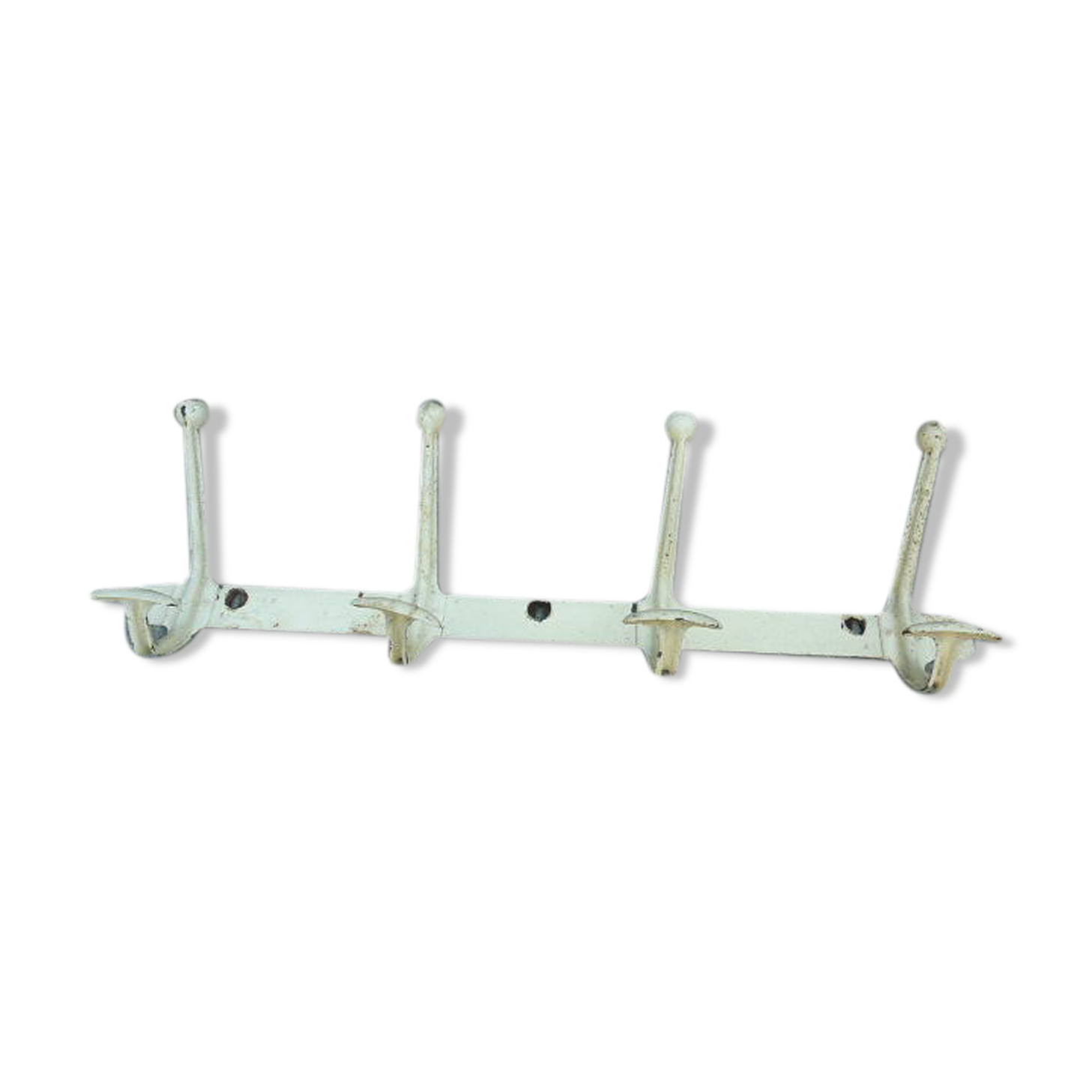 Industrial coat rack in iron 4 double patères