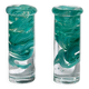 2 bougeoirs turquoise Kosta Boda Atoll par Anna Ehrner