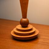 Art Deco Table Lamp in burl walnut wood, 1950s