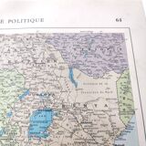 Carte vintage Afrique Centrale  38x43cm de 1950