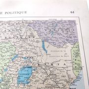 Vintage map of Central Africa 38x43cm from 1950