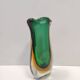 Green and Yellow Sommerso Murano Glass Vase attr. to Flavio Poli, Italy