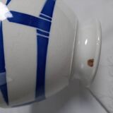 Vintage ironstone bowl from the Badonviller factory in cream and blue.