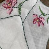 6 serviettes brodées main, 28 cm