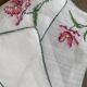 6 hand-embroidered napkins, 28 cm