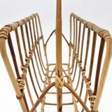1970s Bamboo Magazine Holder, Czechoslovakia