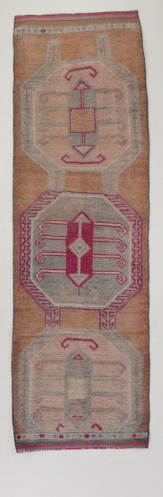 3x10 pastel wool vintage runner rug 309x98cm