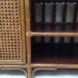 Vintage wood sideboard and rattan canning