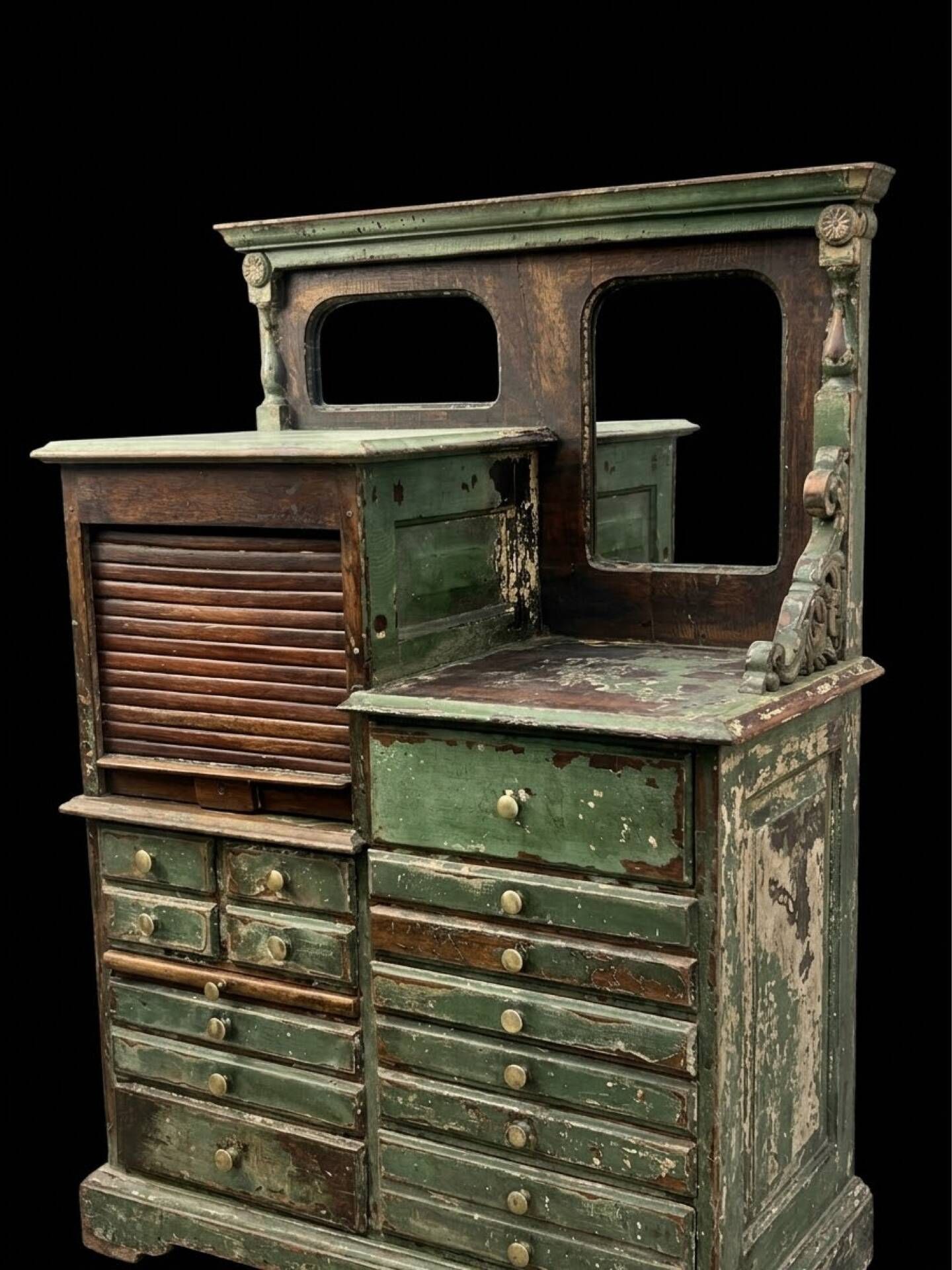 Rare antique dental cabinet The Cabinet Company no. 53 in mahogany.
