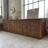 XL oak counter, trade furniture with multi-drawers