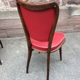 4 vintage mid-century Scandinavian chairs the curved wood of the 1950 Vosges