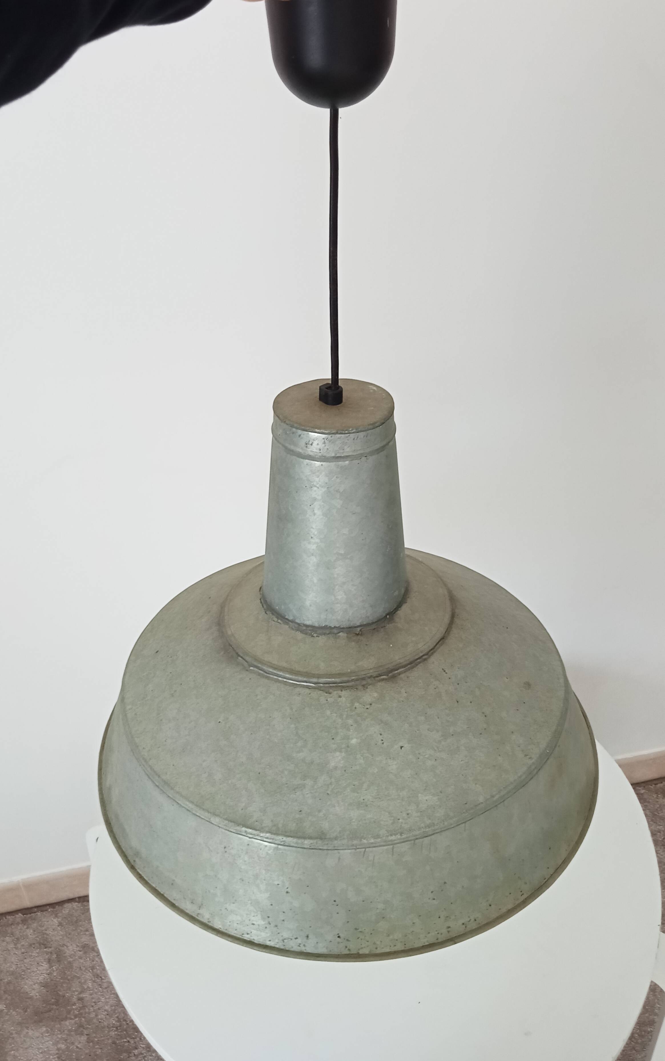 Old zinc garage pendant light