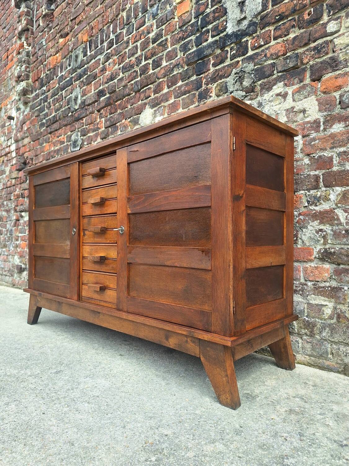 Buffet reconstruction René Gabriel vintage, meuble ancien dit de sinis