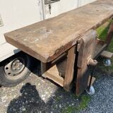 Old oak carpenter's workbench
