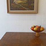 Vintage painting "Gîte on the edge of the forest" .