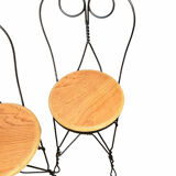 Set of 4 vintage wrought iron chairs from the 1940s.