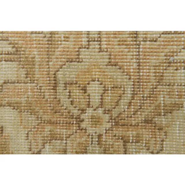 1970s Vintage Turkish Hand-Knotted Wool Cotton Beige Runner Rug 45x388