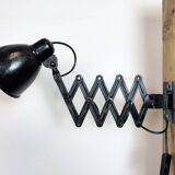 Applique murale industrielle noire à ciseaux, années 1950