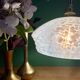Vintage white Clichy glass lampshade pendant light