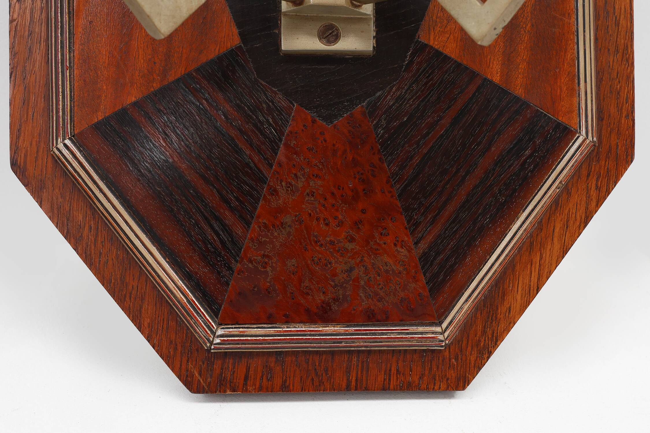Art Deco Wall-Mounted Coat rack with Geometric Marquetry, France ca. 1930