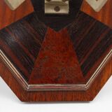 Art Deco Wall-Mounted Coat rack with Geometric Marquetry, France ca. 1930