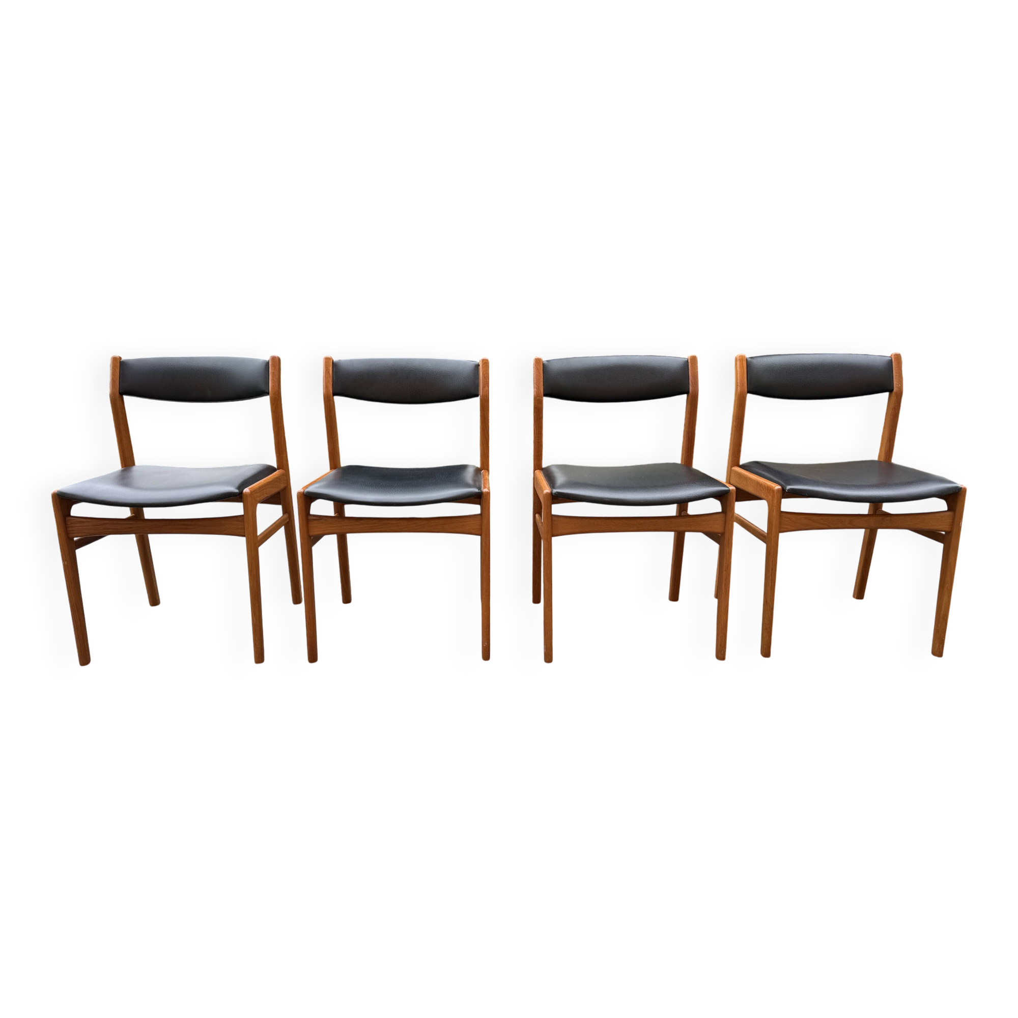 Lot de 4 chaises scandinave Høng stolefabrik années 60