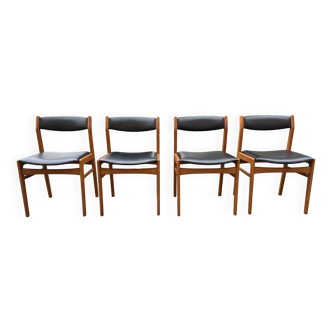 Lot de 4 chaises scandinave Høng stolefabrik années 60