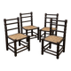 4 blackened wood spindle leg chairs attributed to Charles Dudouyt 1940