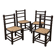 4 blackened wood spindle leg chairs attributed to Charles Dudouyt 1940