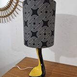 Vintage ceramic lamp free form Yellow and Black