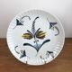 Flat Plate or Small Round Porcelain Dish Signed Nelly Abstract Flower