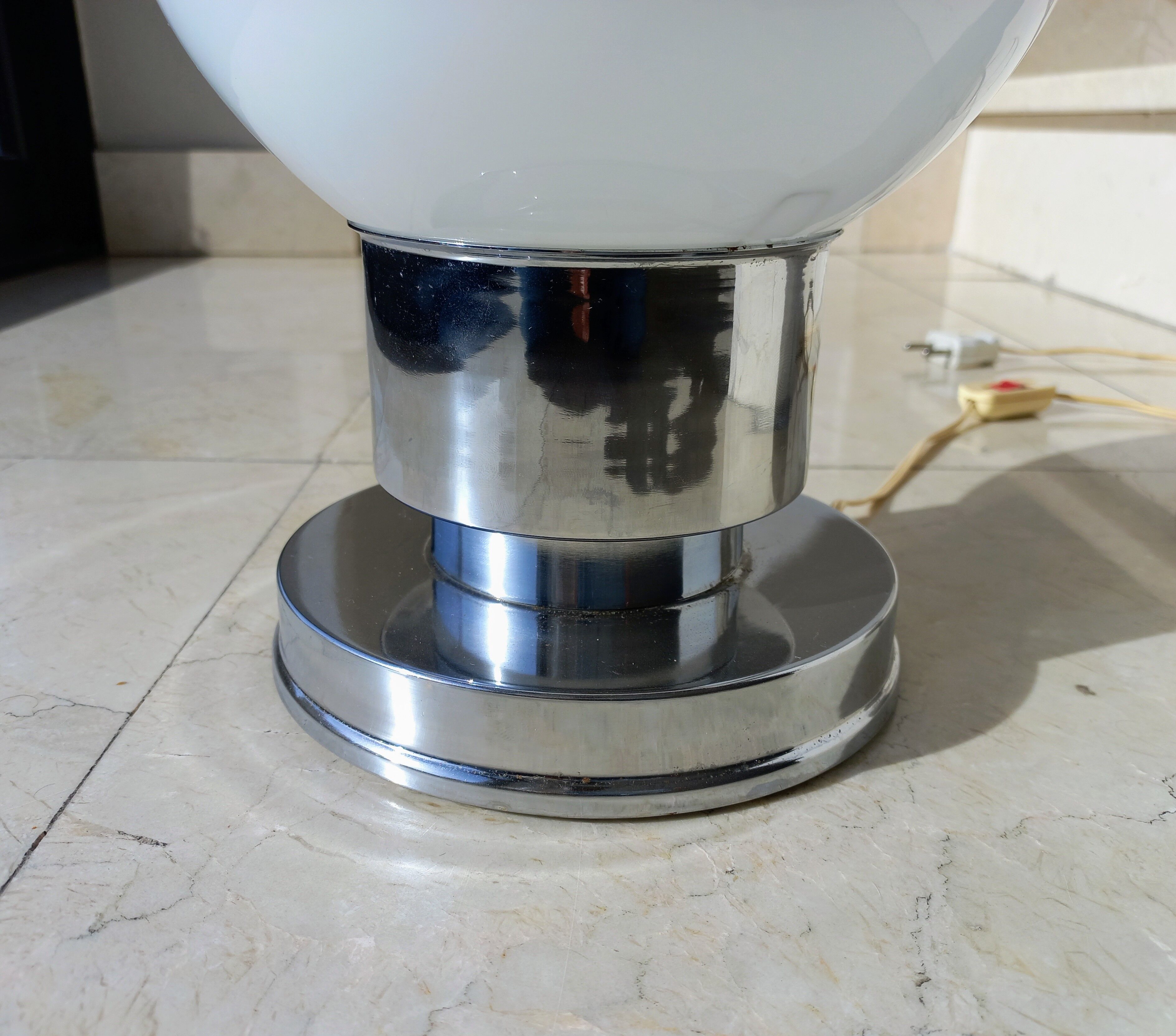 Pair of mcm chromed lamps