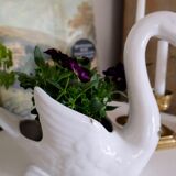 Cache pot cygne "faïence d'art"