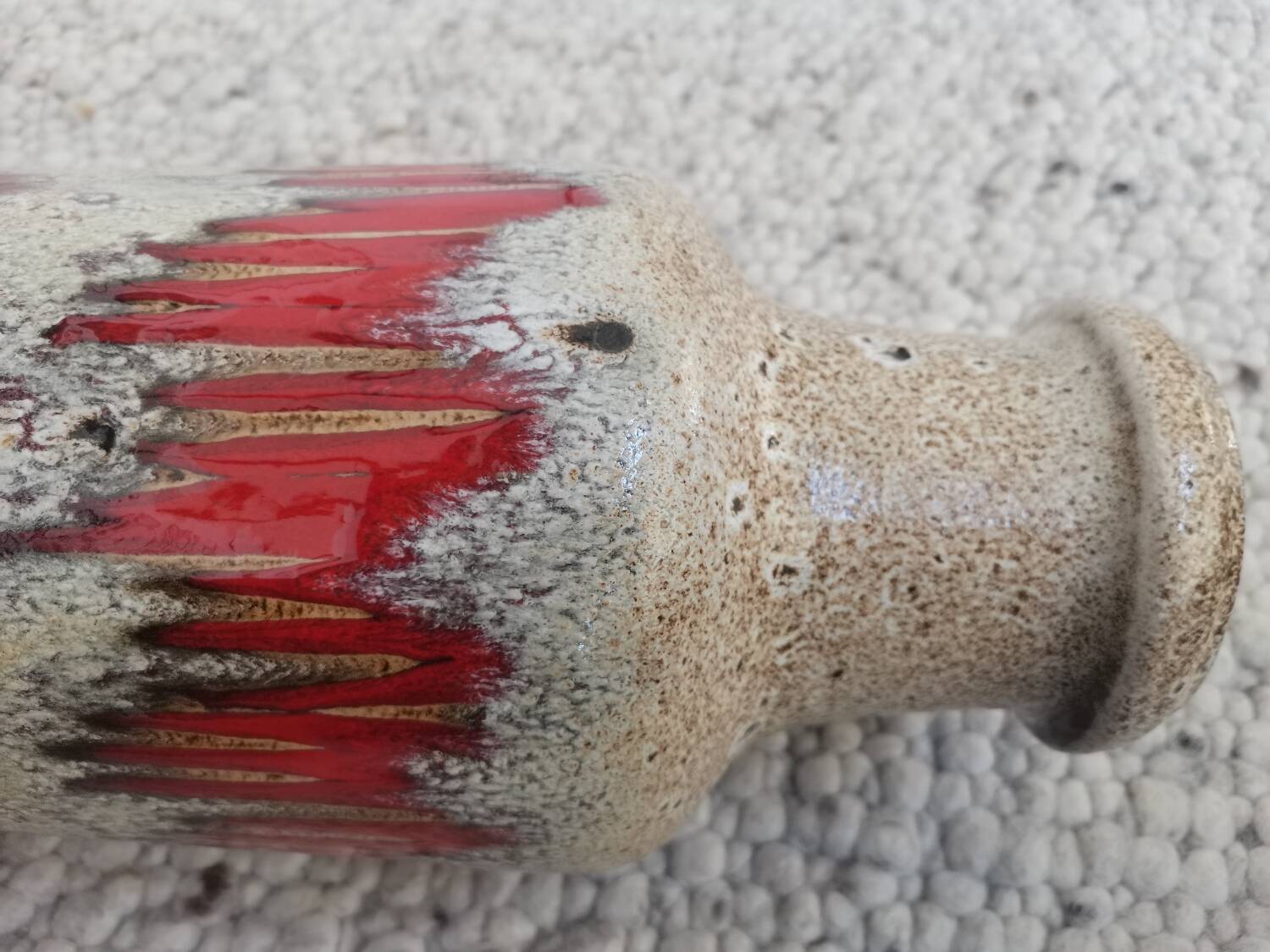 Vase vintage Scheurich poterie ouest-allemande LoRa Zig-Zag Fat Lava, 1970