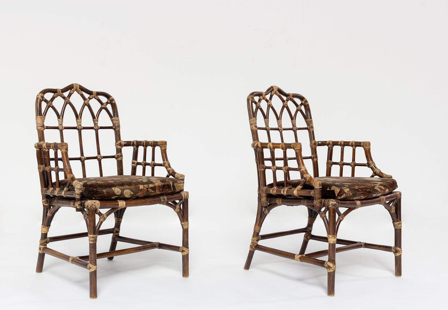 Elinor McGuire Bamboo armchair Pair 1970s