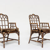 Elinor McGuire Bamboo armchair Pair 1970s
