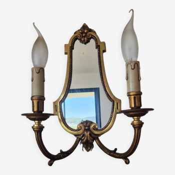 Double wall lamp with mirror