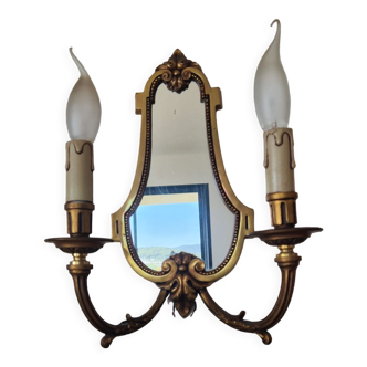 Double wall lamp with mirror