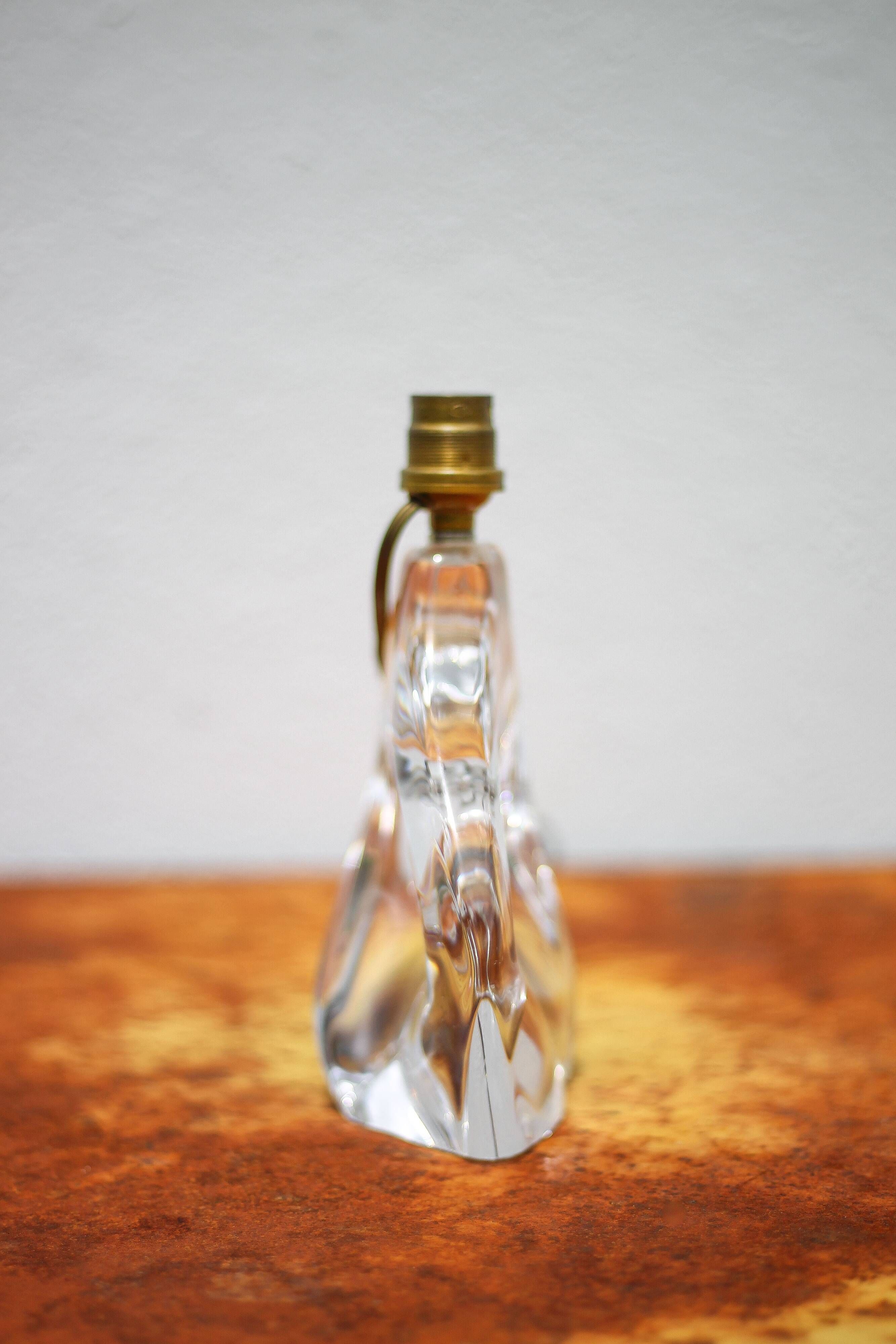 Daum France crystal lamp, vintage lamp, sculptural lamp